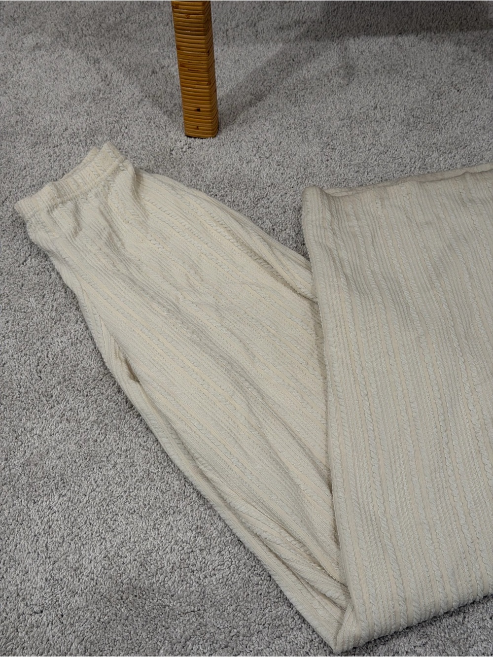 Cozy Cream Cable Knit Lounge Pants